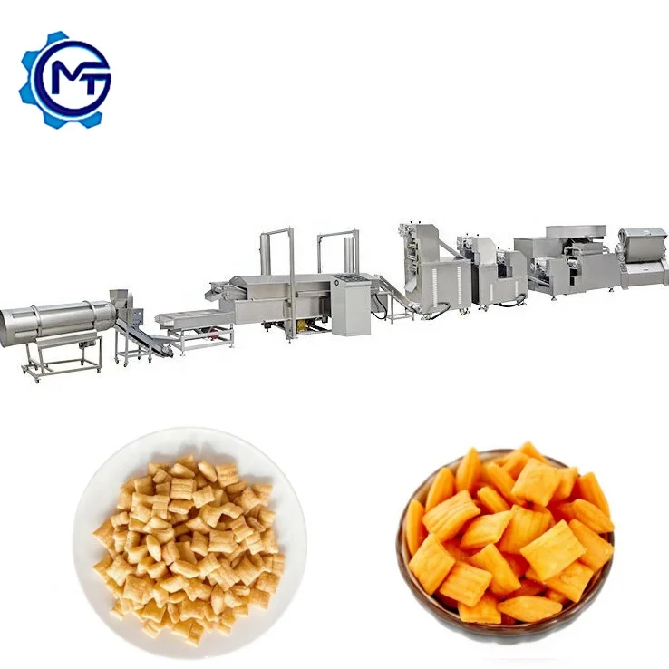 Automatic Industrial Fried Snack Food Production Line Fried Dough Snacks Bugles Machine
