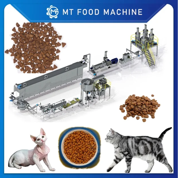 MT100 Brand 1.5-2.0t/h PLC Controlled Multi-Species Cat Food Processing Line