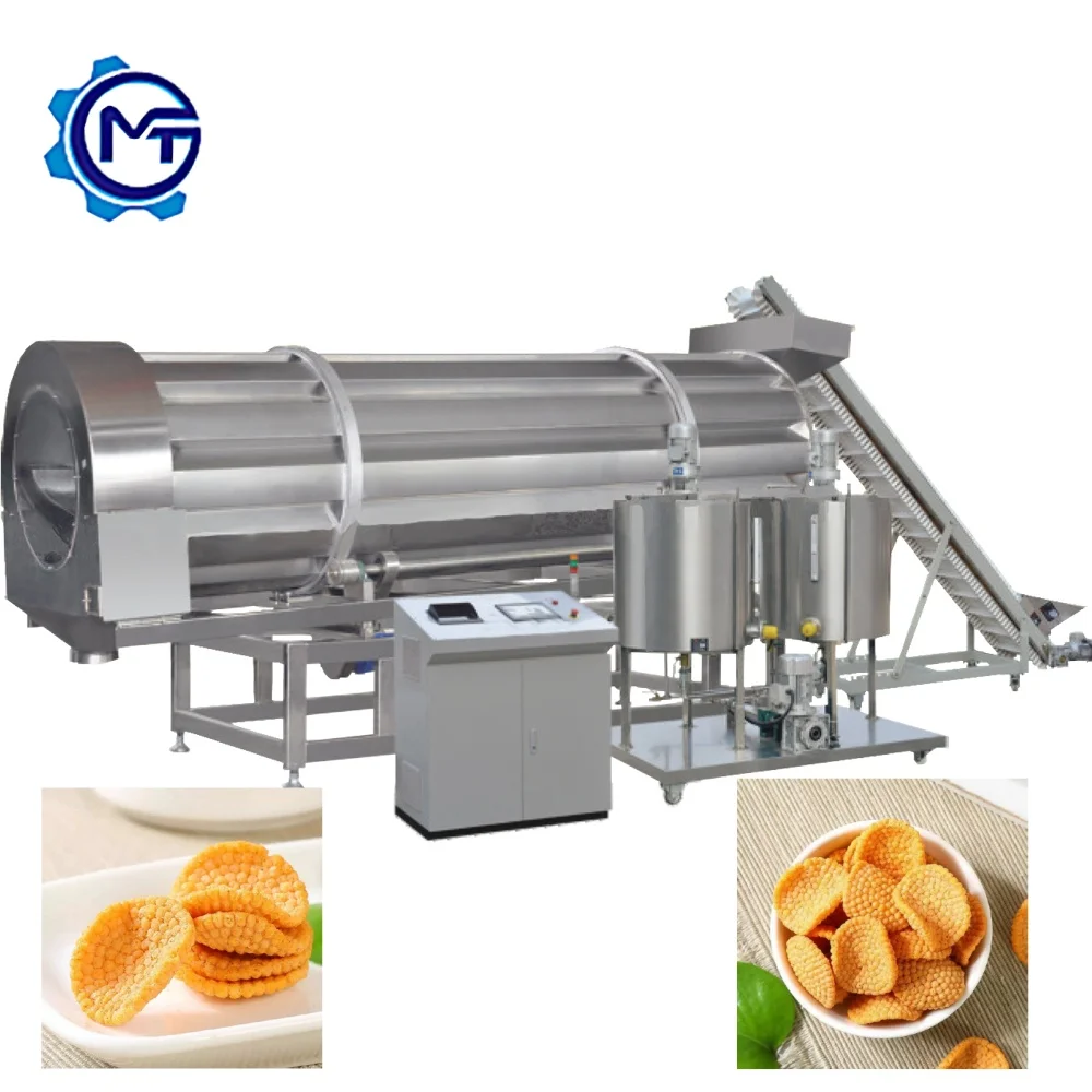 Automatic Rice Crust Chips Making Machine Bugles Pizza Rolls Fried Snack Food Processing Line Machine