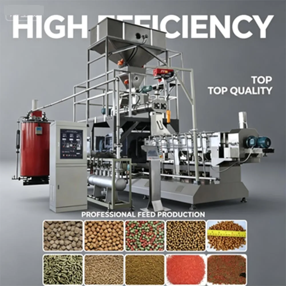 Energy Saving Twin Screw Extrusion Fish Feed Production Line Commercial Aquatic Feed Pellet Manufacturing Machine