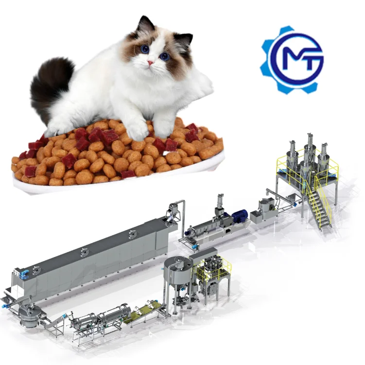 MT70 200-250kg/h Dog Cat Pet Food Processing Line 380V 50HZ Three Phase 45KW