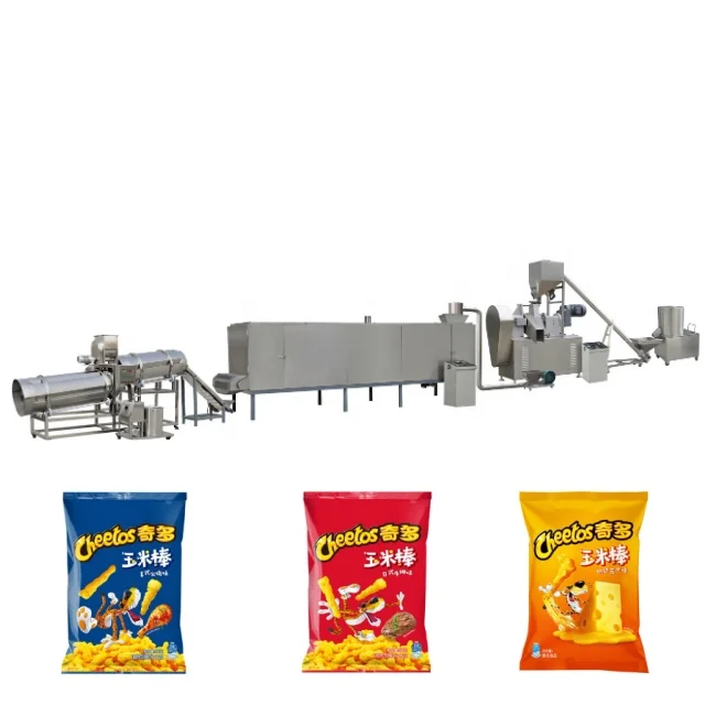 New MT 120-350kg/h Fully Automatic Multifunctional Cheetos Kurkure Processing Line Electric Heat Source 304 Stainless Steel