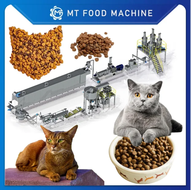 250-300kg/h Capacity  PLC Controlled Multi-Species Cat Food Processing Line