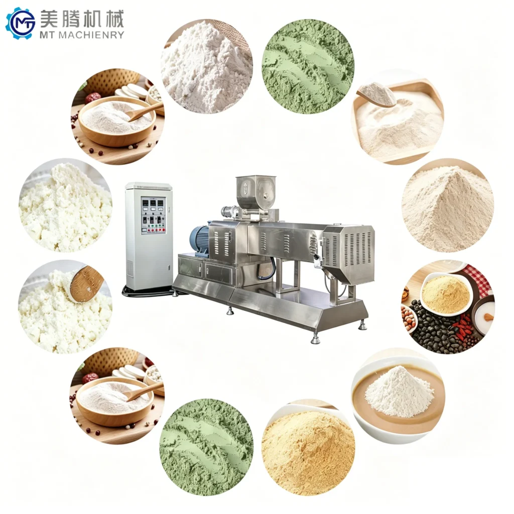 150-500kg/h Twin Screw Extruder Baby Rice Flour Making Machine
