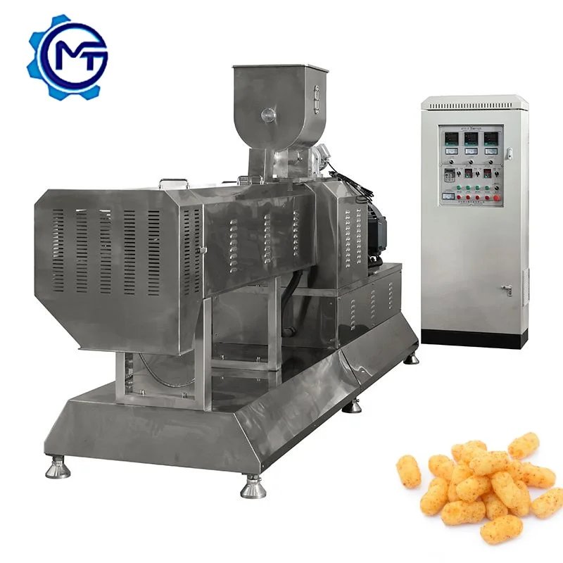Twin Screw Extruder for Cheese Puffs Food Stainless Steel Simple Puffed Rice Snack Machine