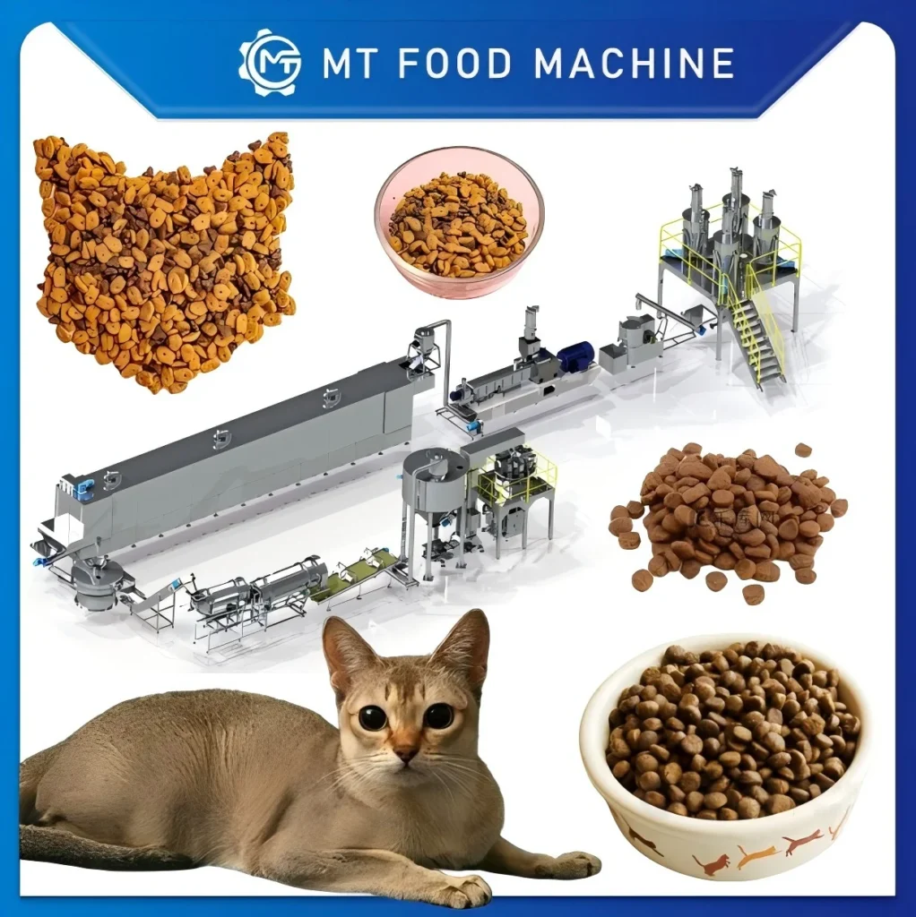 200-250kg/h Capacity  PLC Controlled Multi-Species Dog Food Processing Line with MT-70 Extruder