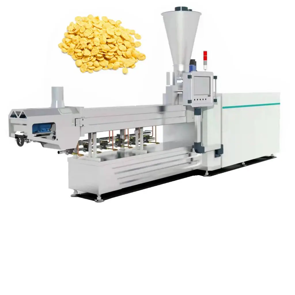 Automatic Puffed Leisure Food Cornflakes Making Equipment Corn Flake Processing Machine