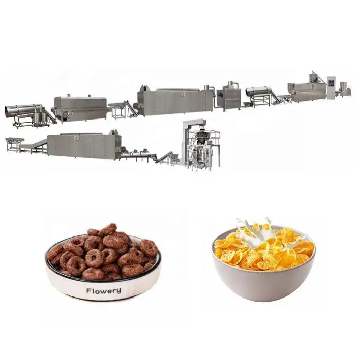 Best Quality Crispy Breakfast Cereal Corn Flake Production Line Machine As Corn Flake Extruder