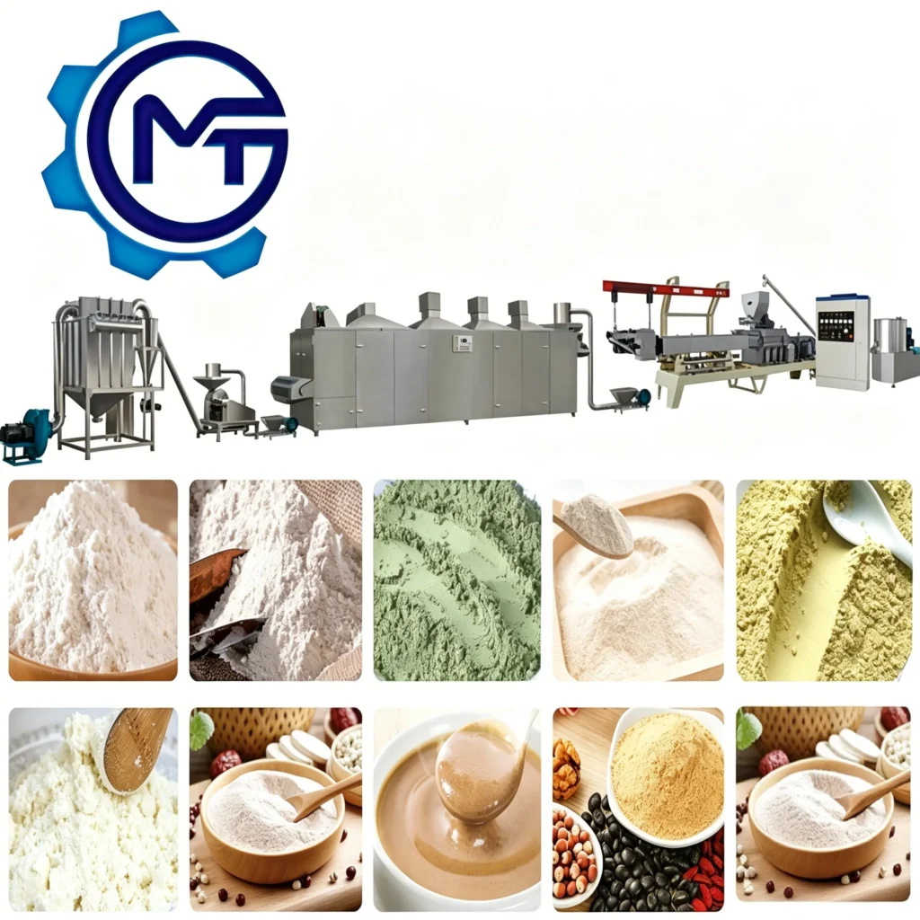 Organic Gluten Free Baby Rice Nutrition Powder Automatic 500kg/h Production Processing Line