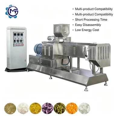 Durable Stainless Steel Twin Screw Extruder Floating Sinking Aquatic Fish Feed Processing Production Equipment