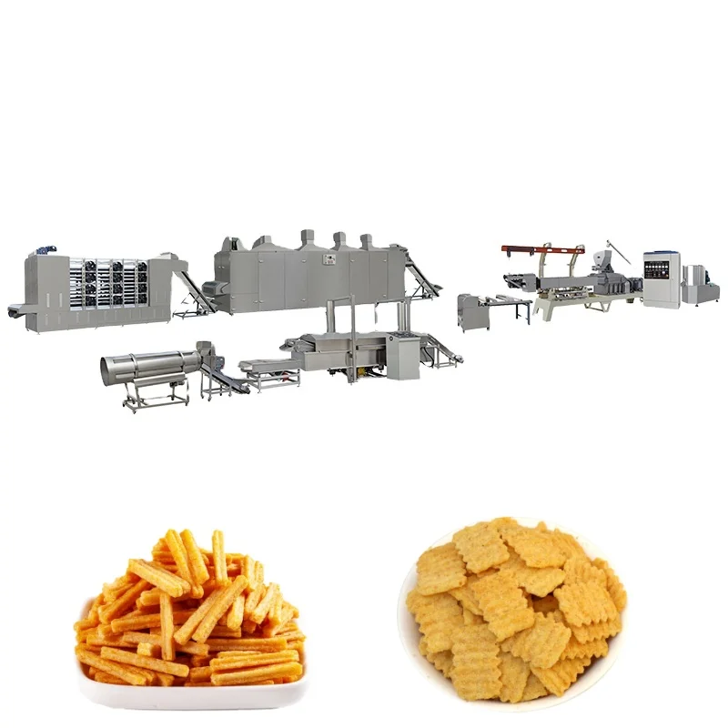 Fried Bugles Chips Production Line Fried Doritos Tortilla Snack Food Extruder