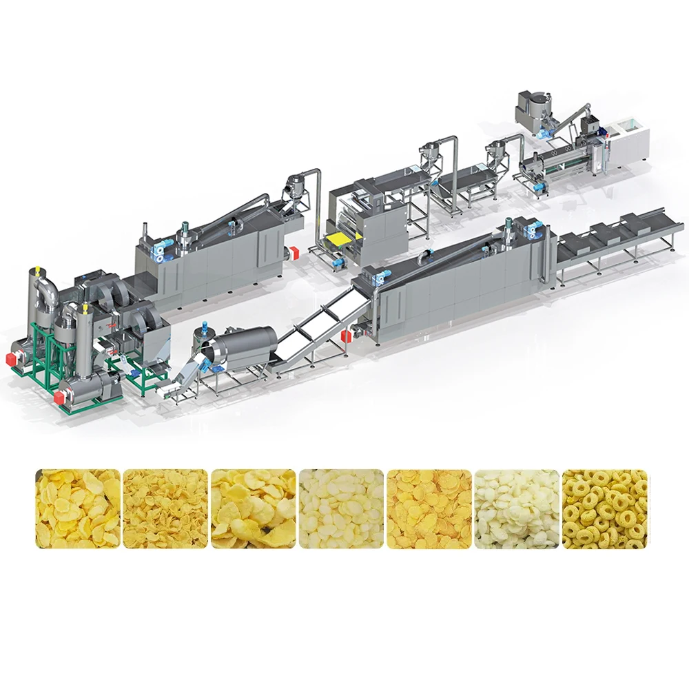 Factory Price Automatic Puffed Snack Corn Flakes Making Production Line Breakfast Cereal Making Machine