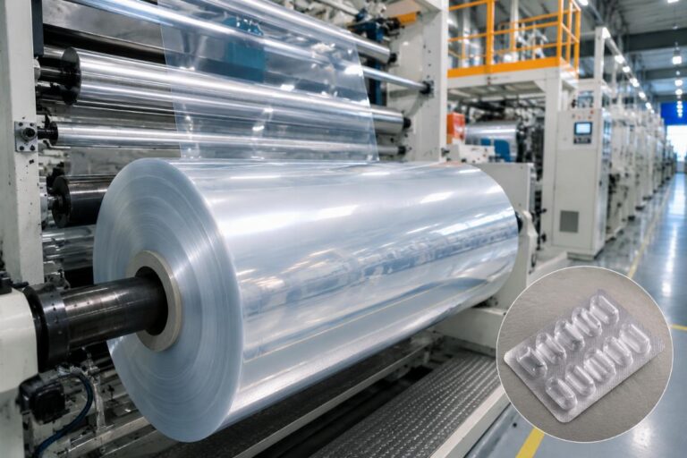 High-clarity PET sheet roll production for blister packaging
